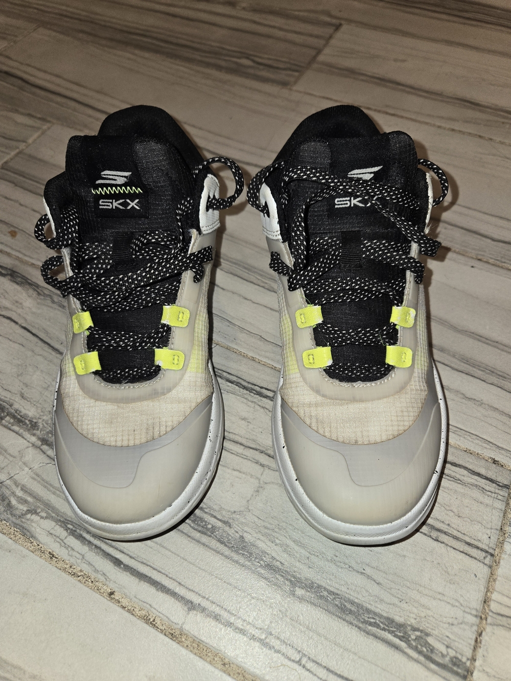 Skechers Boys Sneakers in Black, White & Neon Yellow